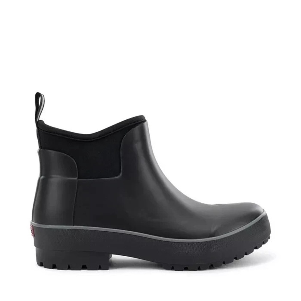 New Chooka Women's Waterproof Chelsea Rain Boots Black Everyday Insulated Rubber